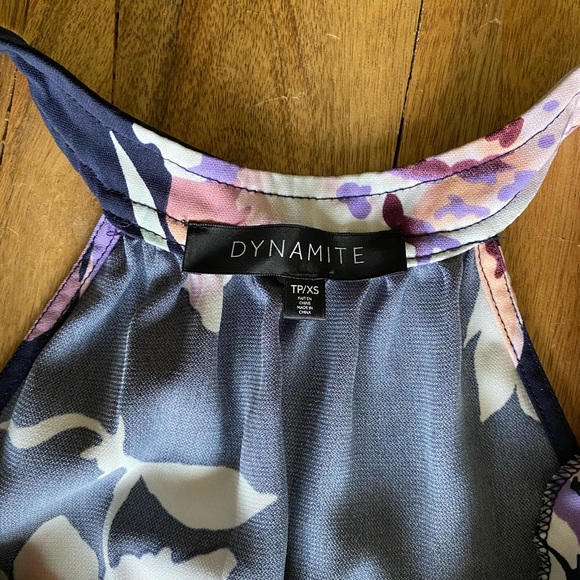 Lightweight blue floral Dynamite romper, size XS - Picture 5 of 5